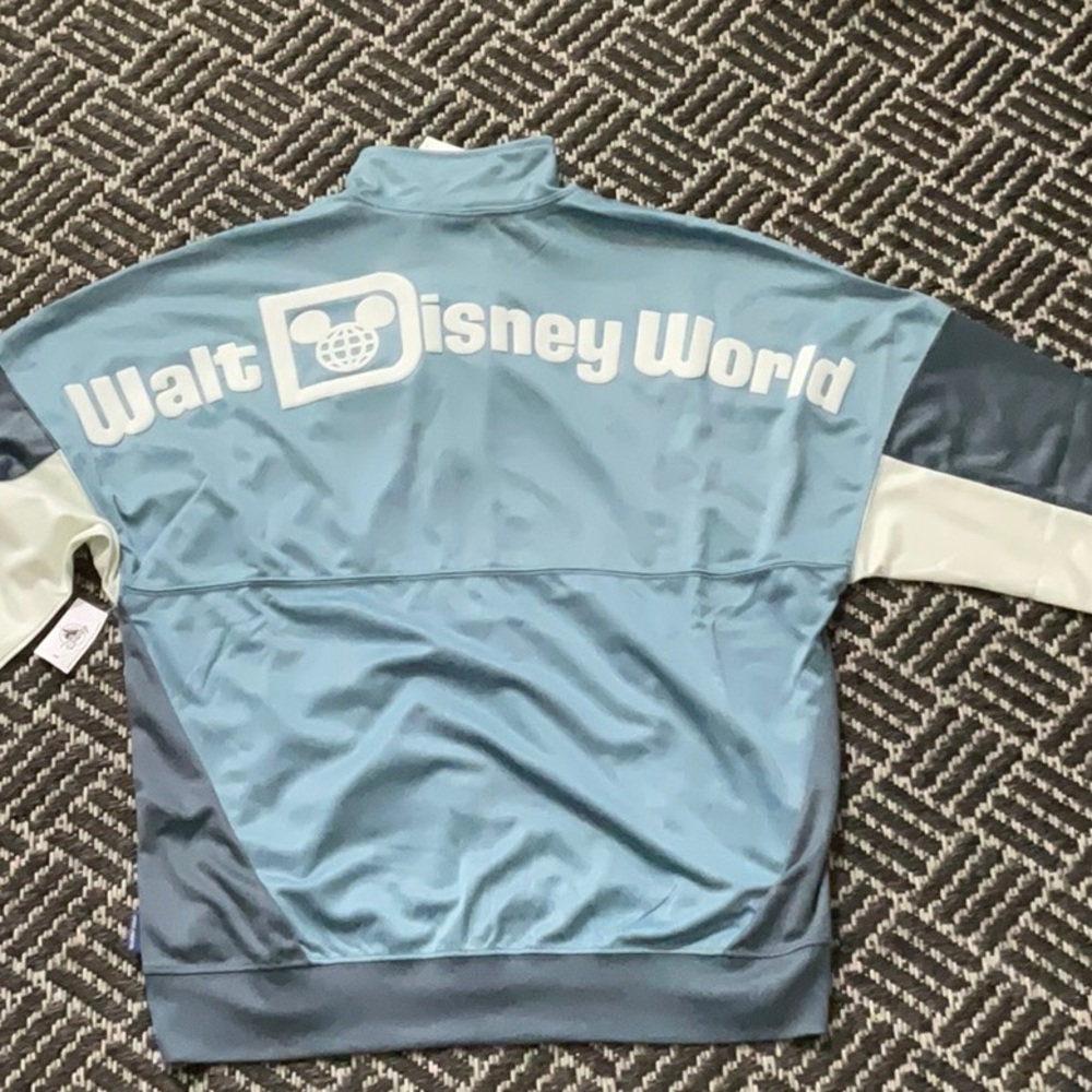 Mickey Spirit Jersey Track Jacket Coat Blue White Walt Disney World S New